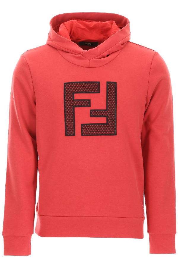 Fendi Logo Hoodie In Red | ModeSens