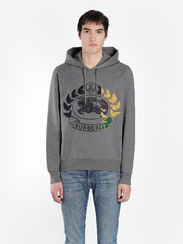 burberry embroidered crest jersey sweatshirt