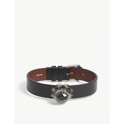 Shop Alexander Mcqueen Leather Choker In Black