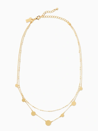 Kate Spade 18K Yellow Gold Double Chain Layered Crew Necklace, NWT  