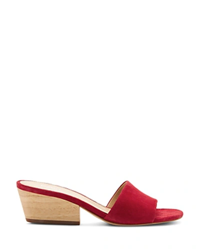 Shop Botkier Women's Carlie Suede Mid Heel Slide Sandals In Cherry