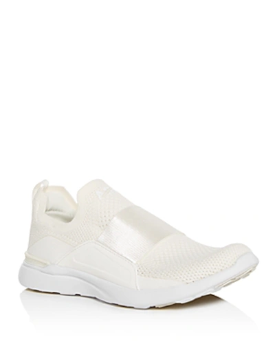 Shop Apl Athletic Propulsion Labs Women's Techloom Bliss Knit Slip-on Sneakers In Pristine/white