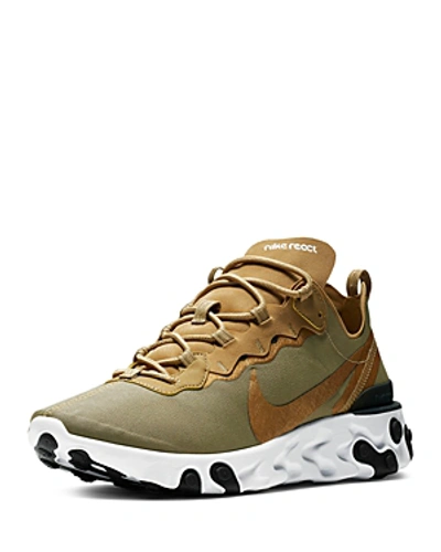 Shop Nike Men's React Element 55 Sneakers In Gold