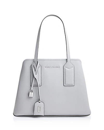 Shop Marc Jacobs The Editor Leather Tote In Rock Gray/gold