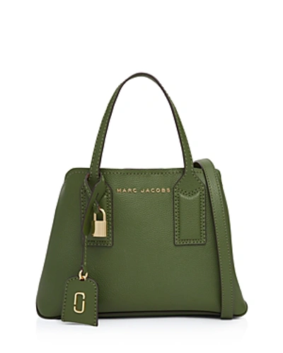 Shop Marc Jacobs The Editor Leather Satchel In Sage Green/gold