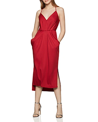 Shop Bcbgeneration Faux-wrap Midi Dress In American Red