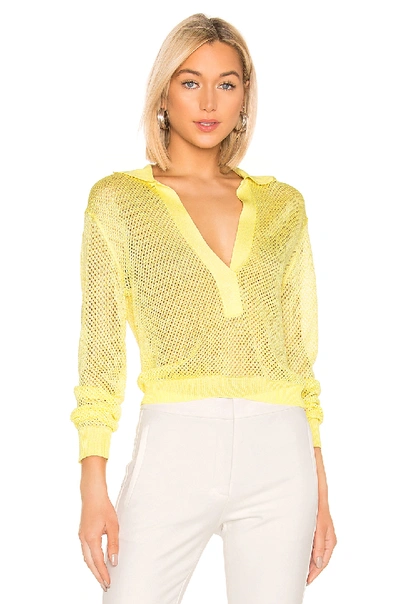 Shop Tibi Mesh Pullover Sweater In Citron