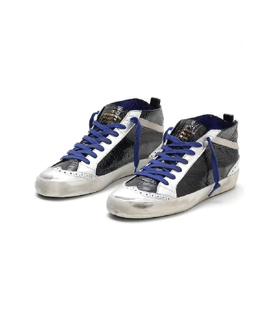 Shop Golden Goose Mid Star Sneakers In Double Black Leather/skate In Multi