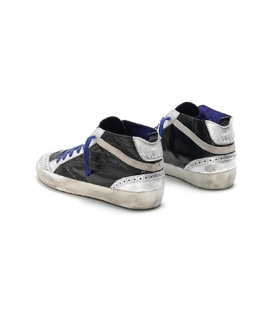 Shop Golden Goose Mid Star Sneakers In Double Black Leather/skate In Multi