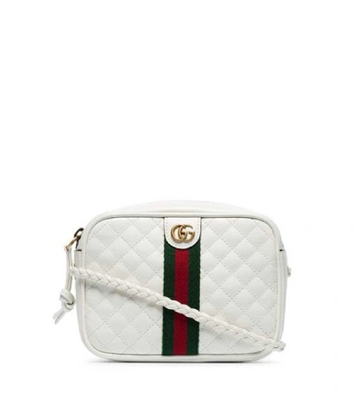 Shop Gucci Traputana Quilted Leather Mini Bag In White Multi