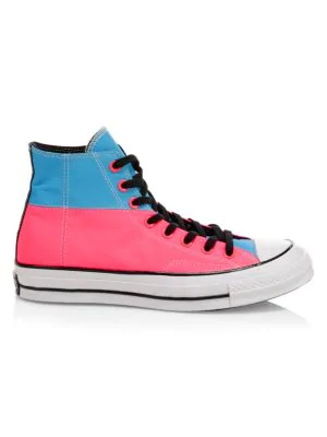 neon pink converse high tops