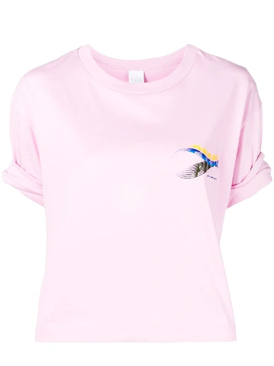 Shop Pinko Cropped-t-shirt Mit Print - Rosa