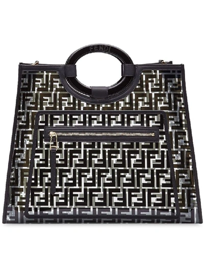 Shop Fendi Runaway Shopper Bag In Kur Nero