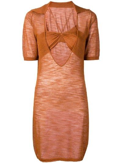 Shop Jacquemus Gestricktes Kleid - Orange