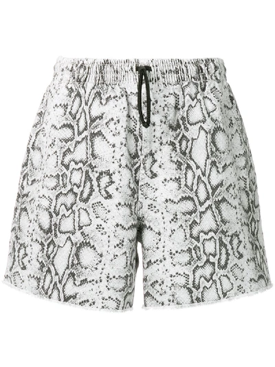 Shop Alexander Wang Snakeskin Print Shorts In Grey