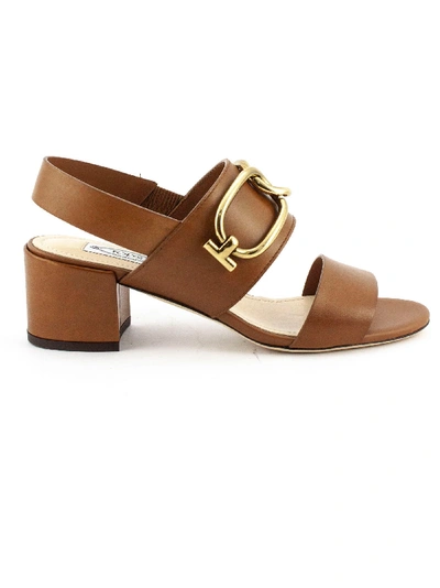 Shop Tod's Sandals In Brown Smooth Leather In Cuoio