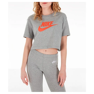 Shop Nike Women's Sportswear Essential Cropped T-shirt In Grey