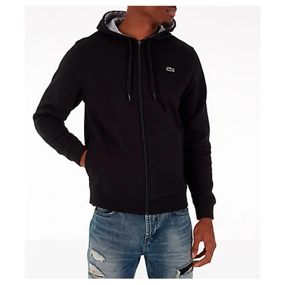 Shop Lacoste Men's Sport Full-zip Hoodie In Black Size Medium