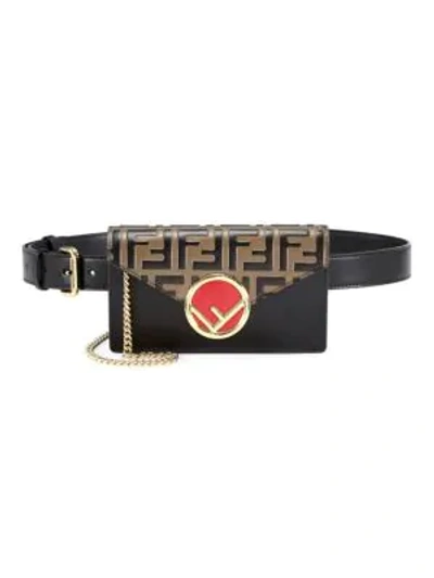 Shop Fendi Leather Belt Bag In Multi
