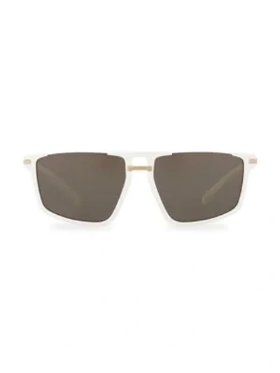 Shop Versace Greca Aegis 60mm Square Sunglasses In White