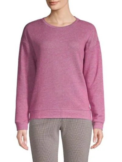 Shop Marc New York Knit Dropped Shoulder Sweatshirt In Wildberry