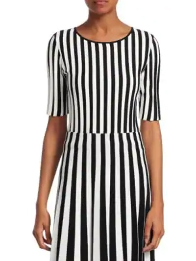 Shop Akris Punto Kodak Striped Top In Black Cream