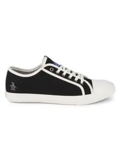 Shop Original Penguin Mick Canvas Sneakers In Black