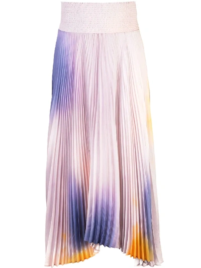 A.L.C. 细百褶中长半身裙 - 紫色