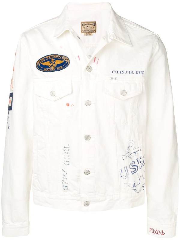 polo white denim jacket