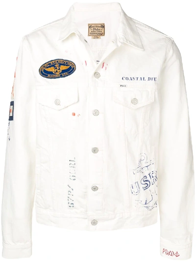 Shop Polo Ralph Lauren Sailor Denim Jacket - White