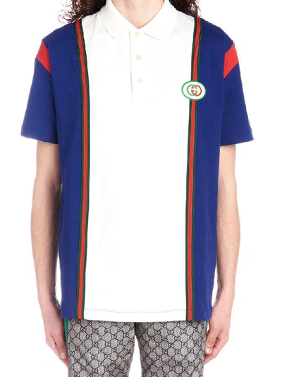 Shop Gucci Interlocking G Patch Polo Shirt In Multi