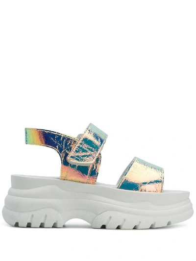 Joshua Sanders Holographic Platform Sandals Metallic ModeSens