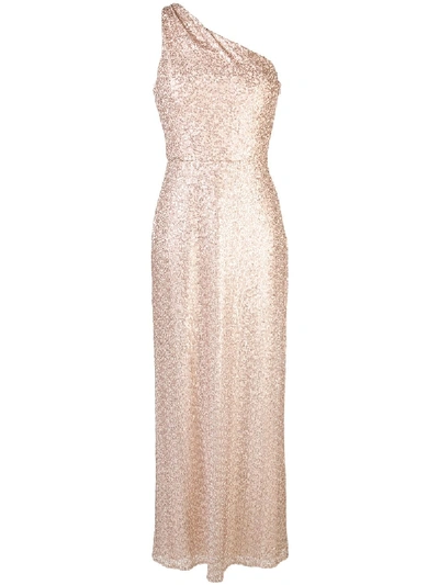 Shop Amsale One-shoulder Gown - Gold