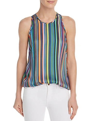 Shop Milly Rainbow Stripes Tank In Multi