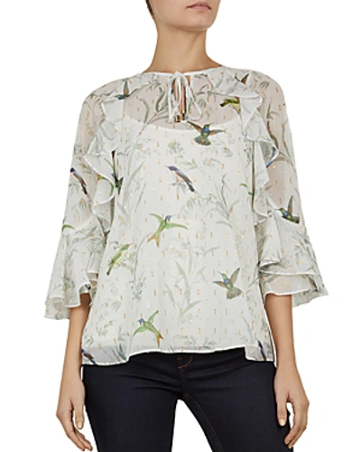 Shop Ted Baker Lassii Fortune-print Top In White