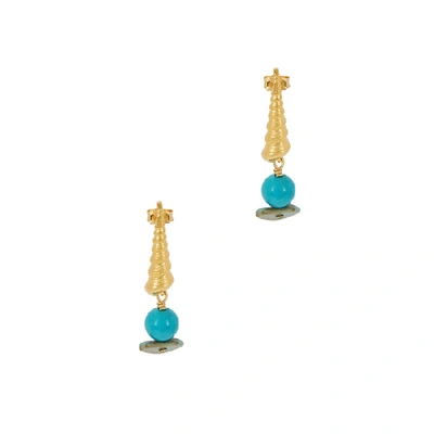 Shop Anni Lu Turret Shell 18kt Gold-plated Earrings