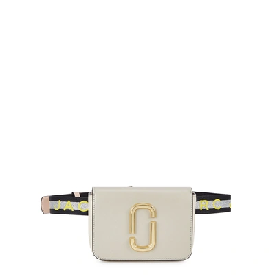 Shop Marc Jacobs Hip Shot Leather Belt Bag In Grey