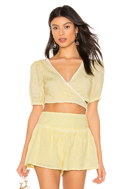 Shop Majorelle Gloria Top In Baby Yellow