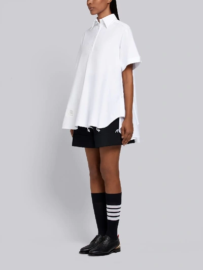 Shop Thom Browne Short-sleeve Oxford Shirt Dress In White