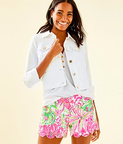 Shop Lilly Pulitzer Seaspray Denim Jacket In Resort White