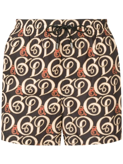 Shop Dolce & Gabbana Logo Print Swim Shorts - Black