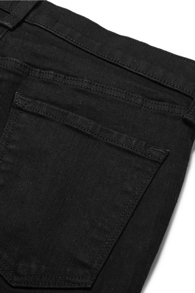 Shop J Brand Ruby Cropped High-rise Slim-leg Jeans In Black