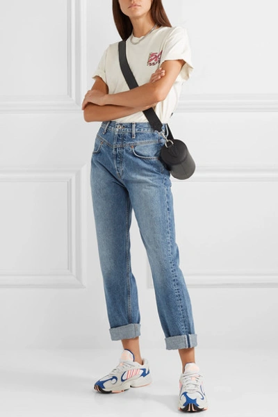 Shop Re/done Double Yoke High-rise Straight-leg Jeans In Mid Denim