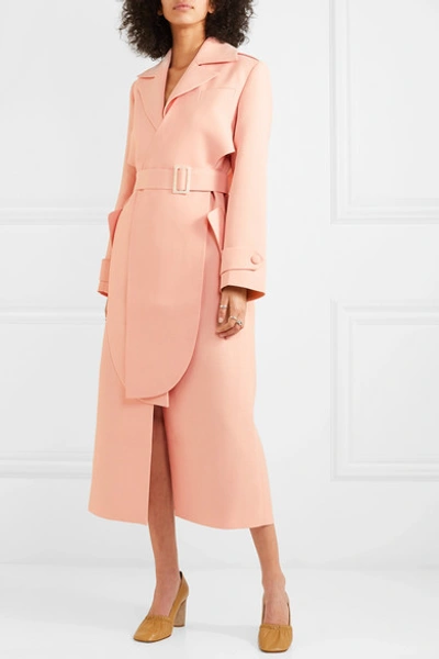 Shop Materiel Layered Belted Twill Trench Coat In Blush