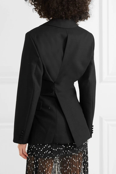 Shop Jacquemus Costume Gathered Wool Blazer In Black