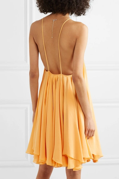 Shop Jacquemus Bellezza Chiffon Mini Dress In Yellow