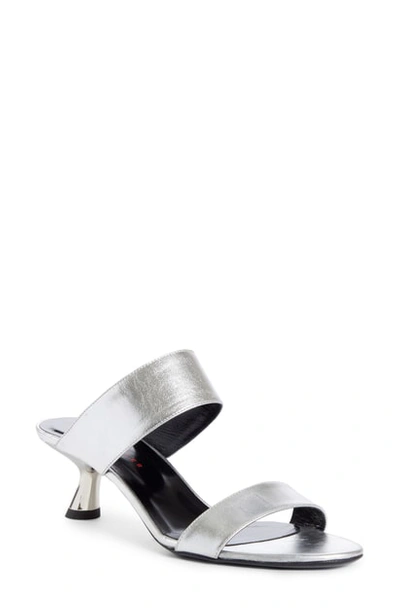 Shop Simon Miller Tee Heel Sandal In Tinfoil Silver