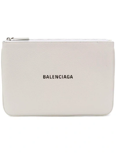 Shop Balenciaga Everyday Logo Pouch In White