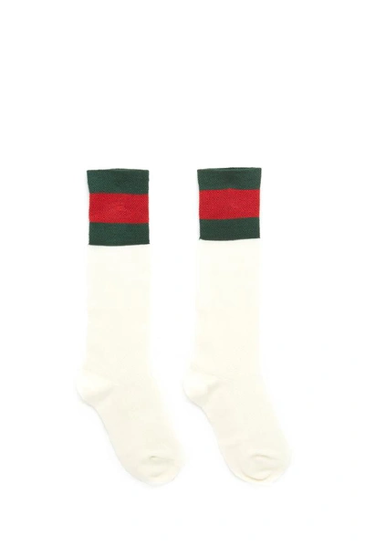 Shop Gucci Web Band Socks In White