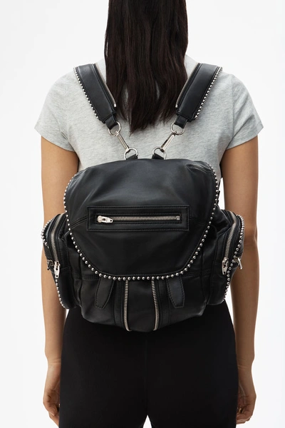 Shop Alexander Wang Marti Ball Stud Backpack With Rhodium In Black